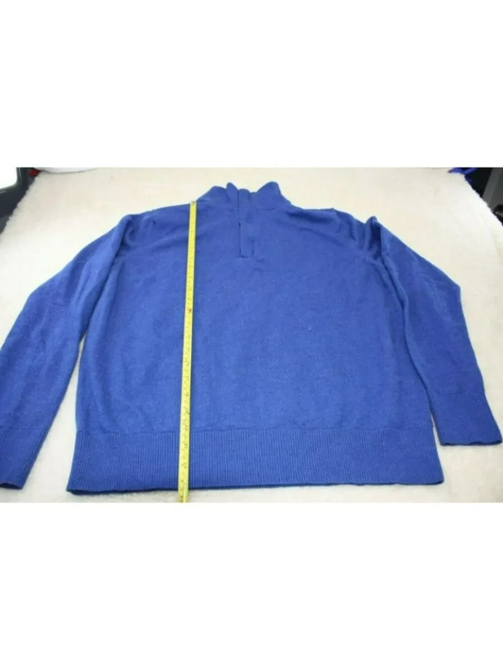 Banana Republic Mens Half-Zip Sweater Blue XL Merino Wool Casual Lightweight Pre